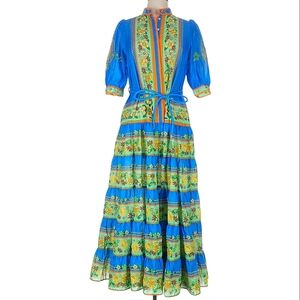 Luxell Paradise Blue Multi Maxi Size Large New With Tags